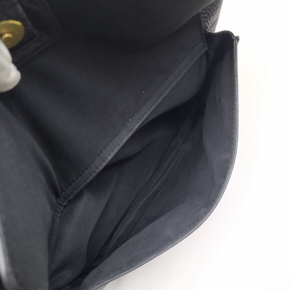 Fossil Black Pebbled Leather Front Pocket Zipper Closure Satchel Shoulder Bag - Picture 15 of 16